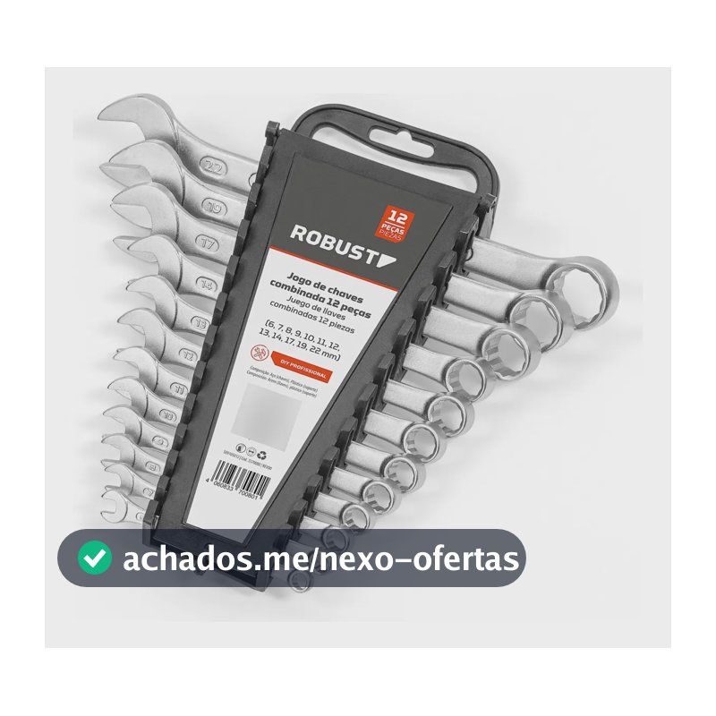 Jogo Chaves Combinadas Gedore Robust S09105012 06-22mm 12 Peças Cromado