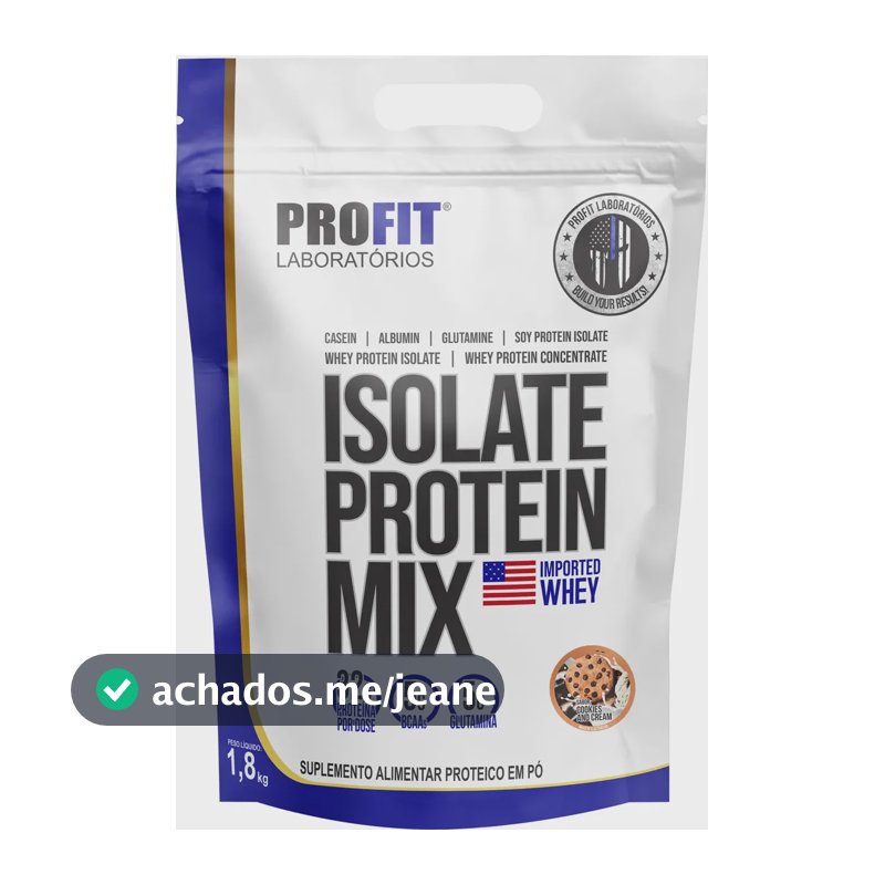 Whey Protein Isolate Protein Mix 1,8kg Cookies And Cream - Profit Laboratórios