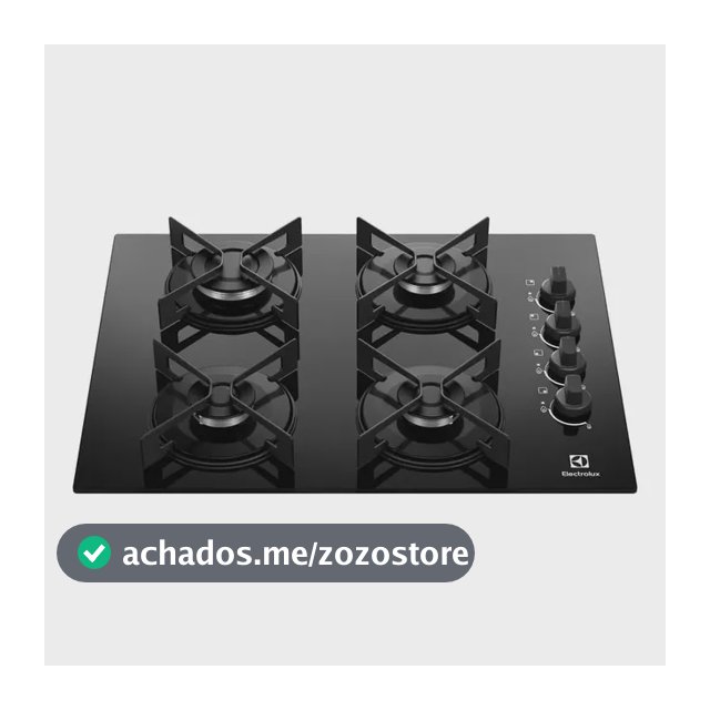 Cooktop 4 Bocas a Gás Electrolux Mesa de Vidro Efficient Grade de Aço Fosco (KE4GR) Bivolt