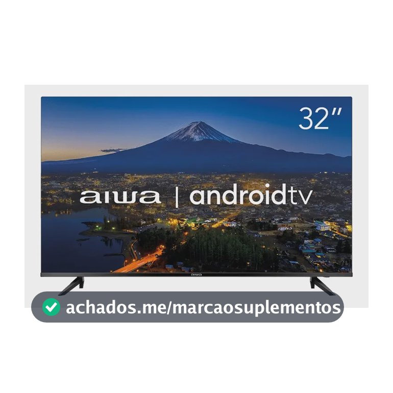 Smart TV AIWA 32” Android HD Borda Ultrafina HDR10 Dolby Áudio AWS-TV-32-BL-02-A