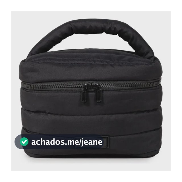 Necessaire Puffer M Gocase Acolchoada Com Zíper Preto Acolchoada