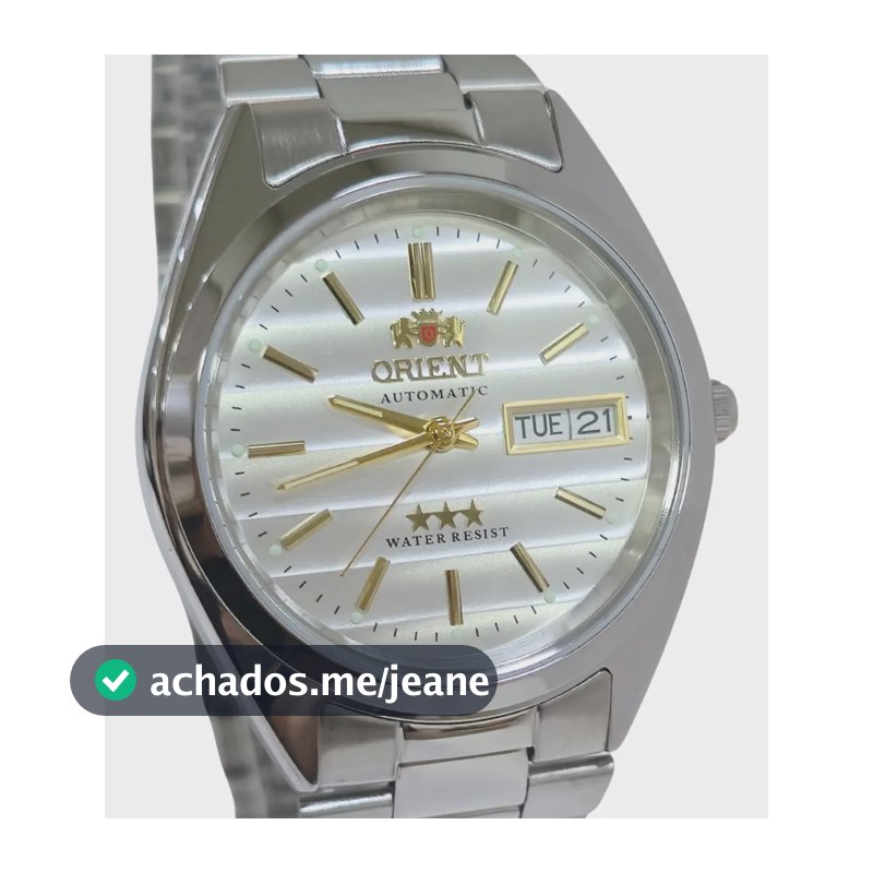 Relógio Automático Orient Masculino Aço 3 Estrelas Prateado