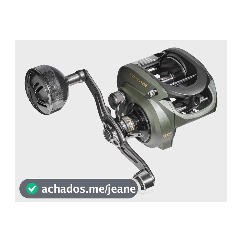 Marine Sports Forza 400 Gts Rotary Reel Power Handle, verde musgo, lado esquerdo, alça lateral