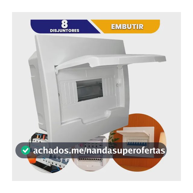 Caixa Energia Quadro De Distribuição Transferencia Residencial Disjuntores 8 Polos - Embutir