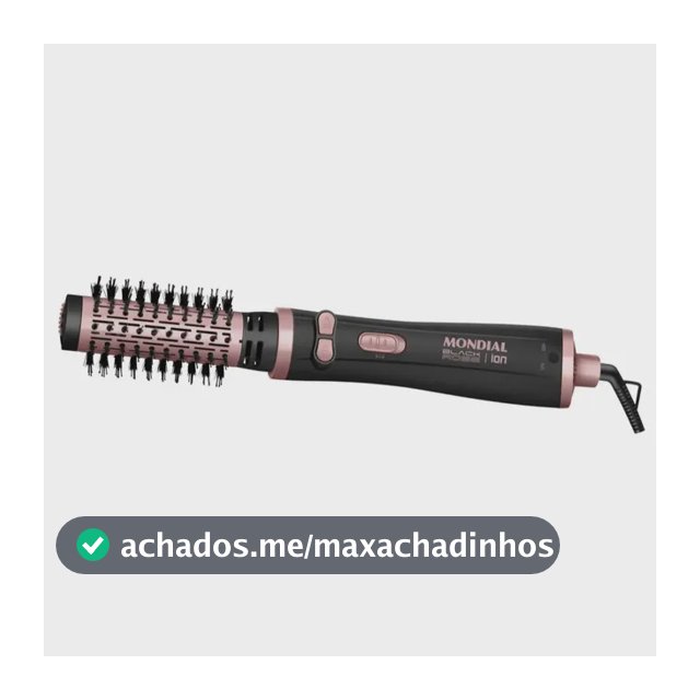 Escova Rotativa Ceramica Tourmaline Ion Golden Rose ERB-01 Mondial