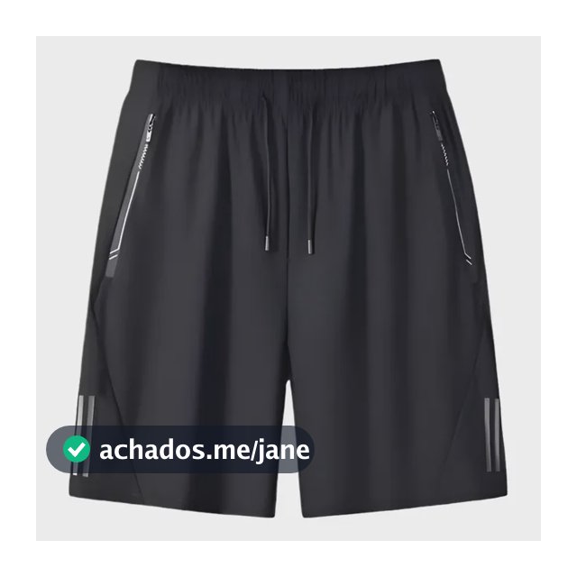 Short Masculino Bermuda 2 Bolsos Zíper Secagem Rápida Fina