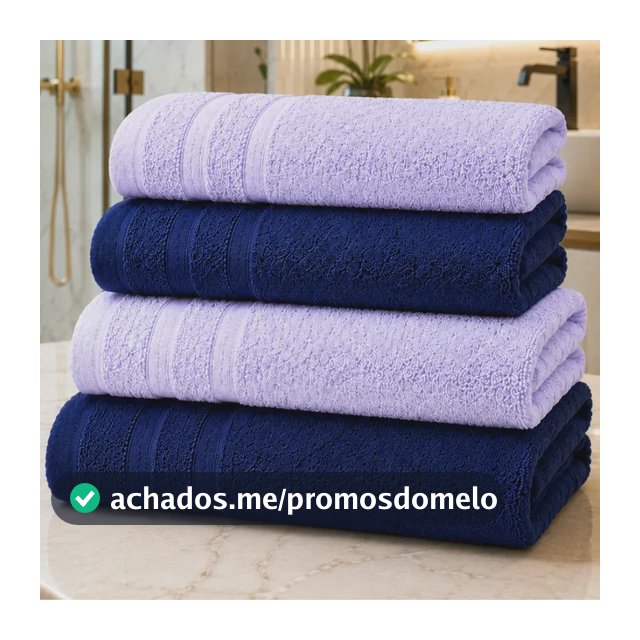 Jogo De Toalhas De Banho Brasilchic Extra Soft Premium 100% Algodão Grossa Macia Kit 4 Peças Rosto Banhão Grande Azul/lilás Lisa