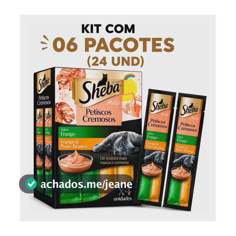 Churu Sheba Cremoso Frango / Frango E Peixe Kit 6und