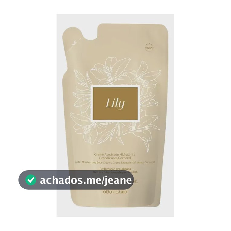 O Boticário Refil Creme Acetinado Hidratante Desodorante Corporal Lily 250g