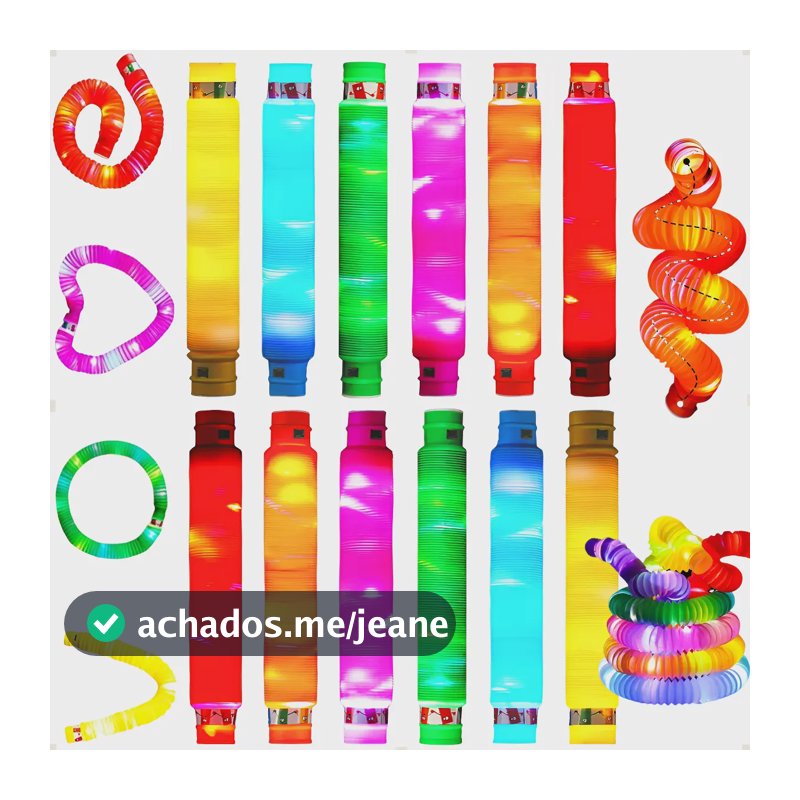 Kit 12 Poptube Fidget Toy Pop It Divertido Sensorial Com Led Colorido