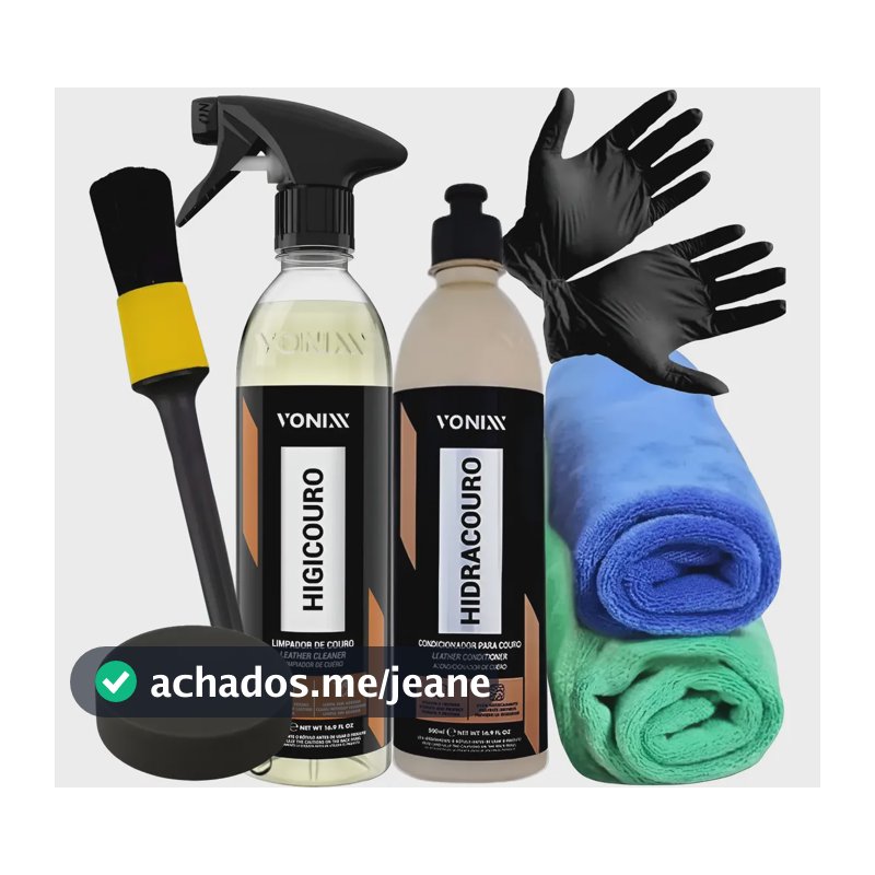 Kit Para Limpar E Hidratar Banco De Couro Automotivo Vonixx
