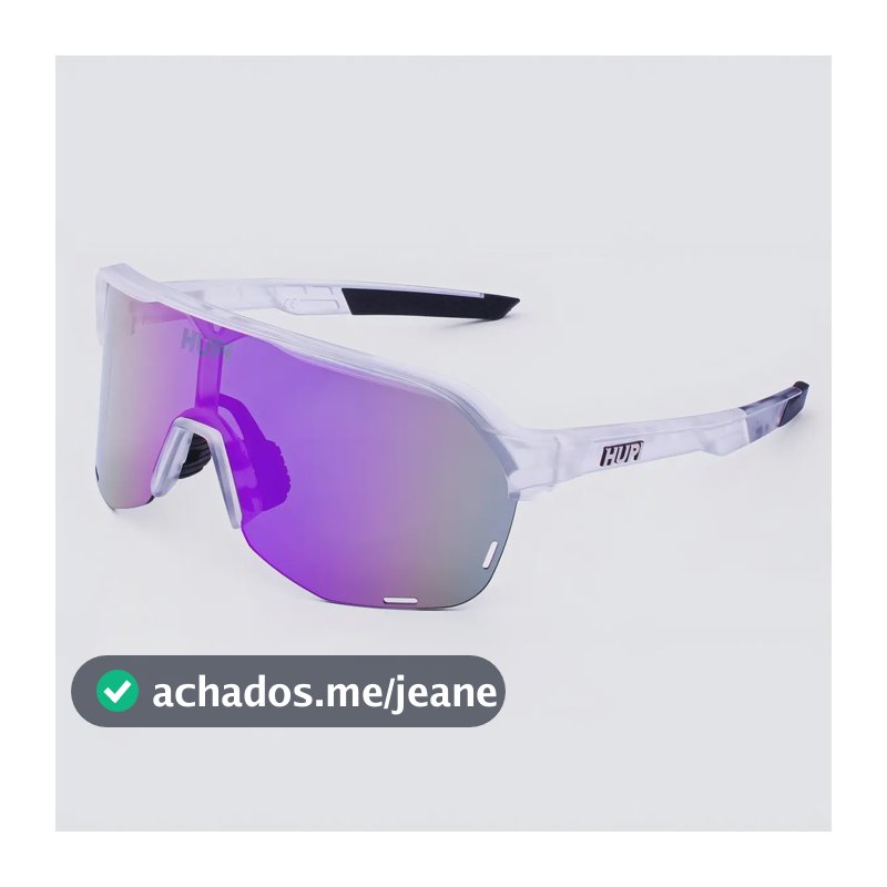 Óculos De Sol Hupi Huez  cristal - Lente Roxa Cor Cristal
