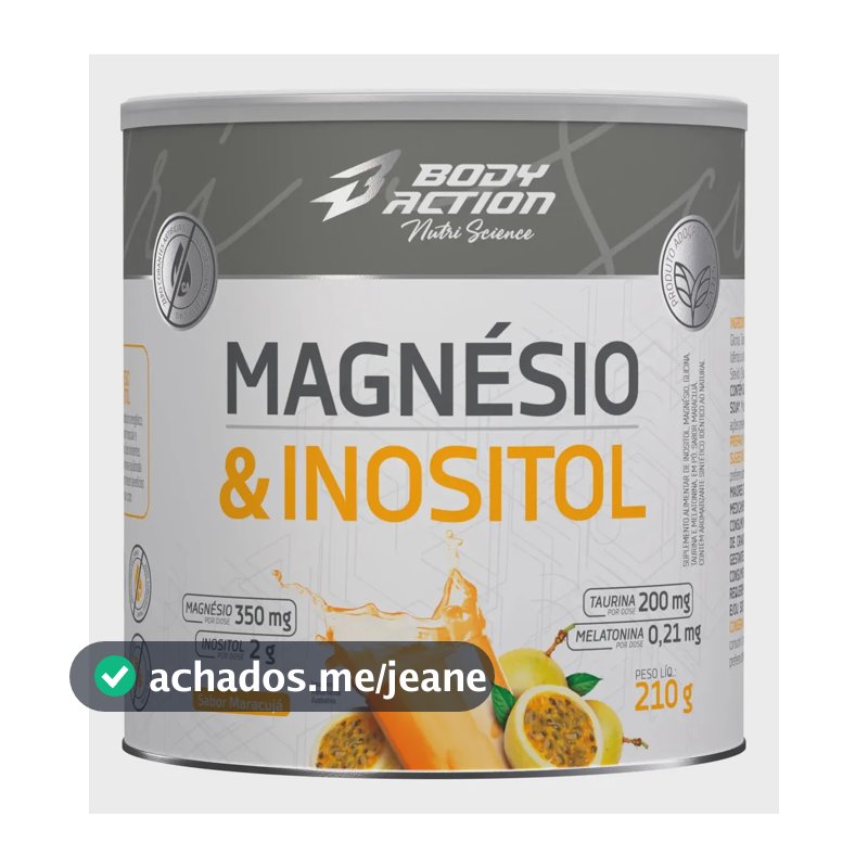 Magnésio E Inositol 210g Body Action Suplemento Alimentar Maracujá
