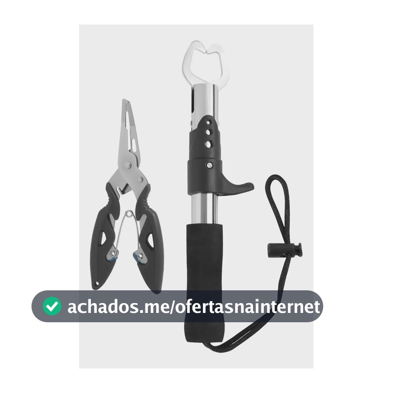 Kit Pesca Alicate Contenção Peixe E Alicate Bico Saca Anzol Preto