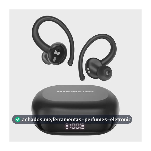 Fone de Ouvido Monster N-Lite 216 Esportivo Bluetooth TWS, Com Microfone e Duração de 48h