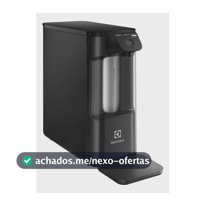 Purificador de Água Gelada Fria e Natural Eletrônico Placa Compacto Electrolux PE12P com Filtro Carvão 6 meses ou 3000L Painel Touch Preto Bivolt