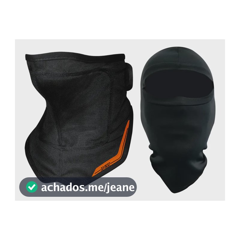 Protetor De Pescoço Ventilado Anti Cerol + Balaclava Preto Único