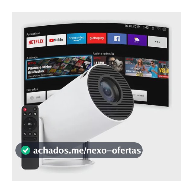 Projetor Portátil 4k Hd Android 11.0 Smart Wifi 5g Bluetooth Branco 127/220v