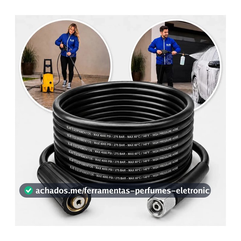 Mangueira Lavadora Alta Pressão Compativel com Wap Ousada Plus 2200, Atacama Black 2200, Tekna HLX110 com 5 metros