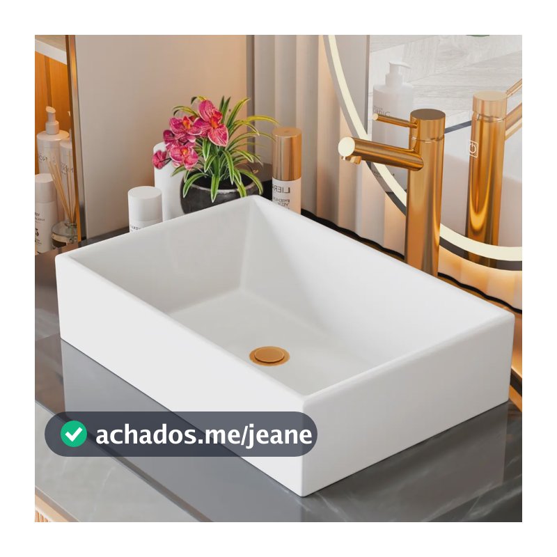 Cuba Pia Sobrepor Apoio Retangular 40x28cm Banheiro Lavabo Branca Decormobily