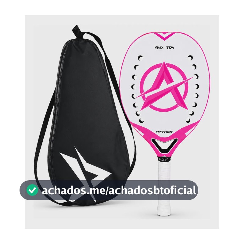 Raquete  Beach Tennis Atack Leve 315g + Carbon 3k Atack Rosa