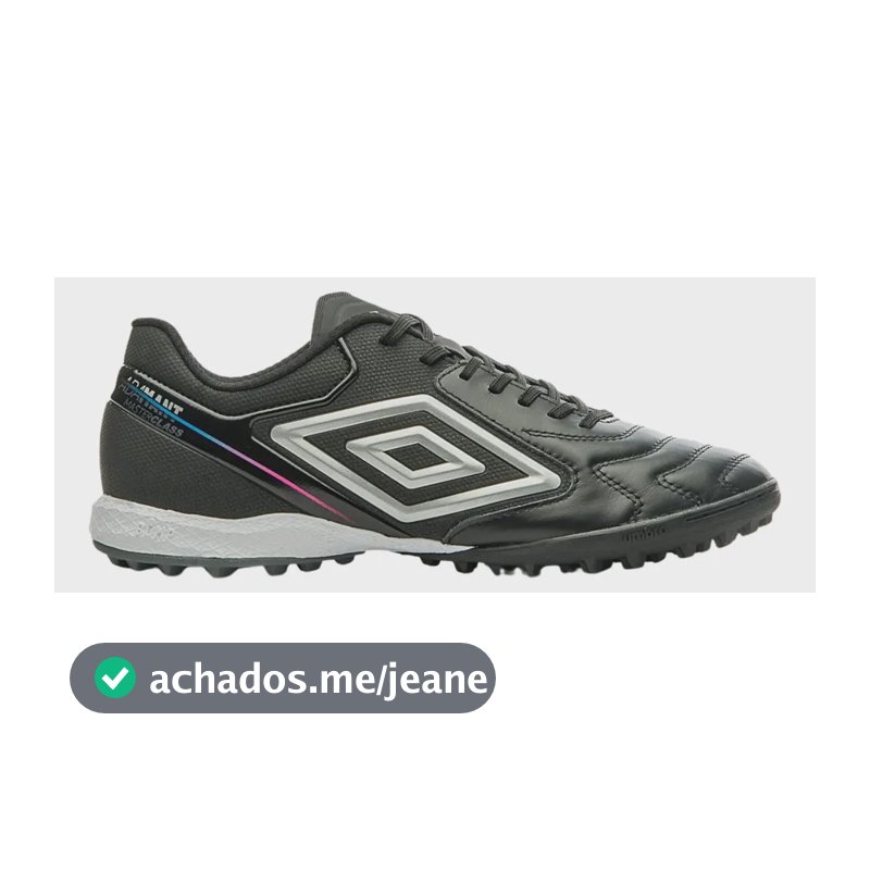 Chuteira Society Umbro Adamant Master Class Premier Em Couro Preto-cinza 35 Br