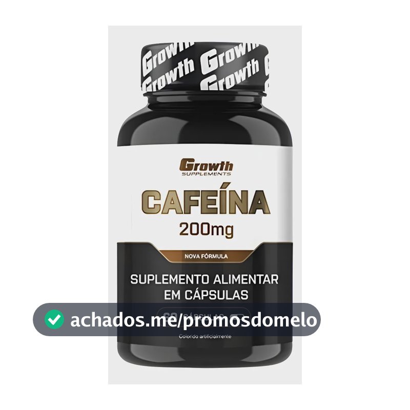 Cafeína 200mg (60 Caps) Termogênico Growth Supplements