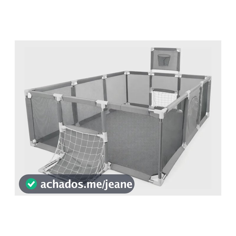Cercadinho Bebê Infantil Chiqueirinho Grande Criança Baby Bear Cinza