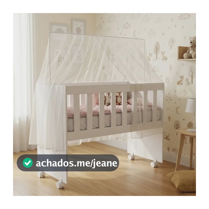 Mini Berço 3 Em 1 Multifuncional Infantil Com Colchão Branco Branco