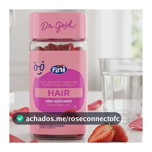 Fini Hair Cabelo Pele Unhas Goma Morango Suplemento Dr Good Morango