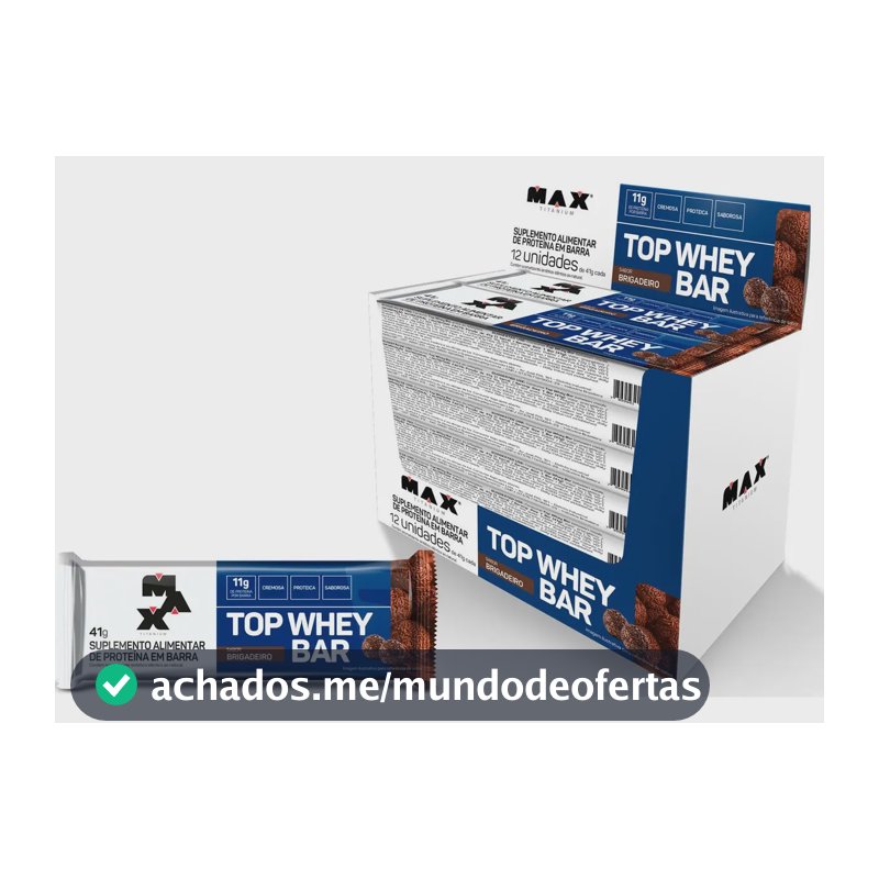 Top Whey Bar Caixa 12 Unidades Barra ProteinaMax Titanium Sabor Brigadeiro