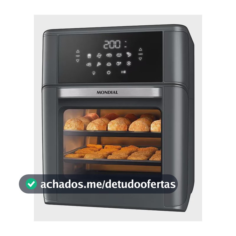 Fritadeira Air Fryer Oven Afon12lfg 12l Digital 2000 Mondial Cinza 110v