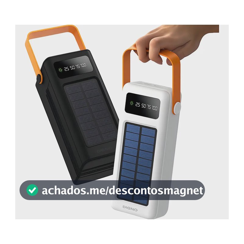 Carregador Portátil Solar 50000mAh Power Bank USB Tipo-C Preto BBMOYE