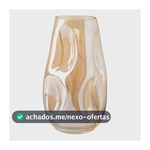 Vaso De Vidro Grosso Primeira Linha Forma Irregular Âmbar Ebenezer