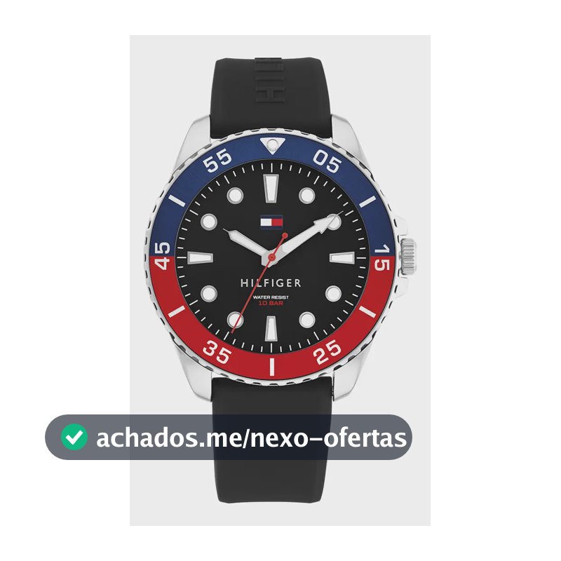 Relógio Tommy Hilfiger Masculino Borracha Preto 1792201 Preto