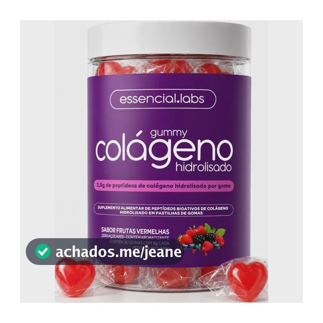 GUMMY de COLÁGENO VERISOL® Sabor Frutas Vermelhas com 2,5g de Peptídeos Bioativos por Gummy e Tecnologia Alemã - 30 Doses
