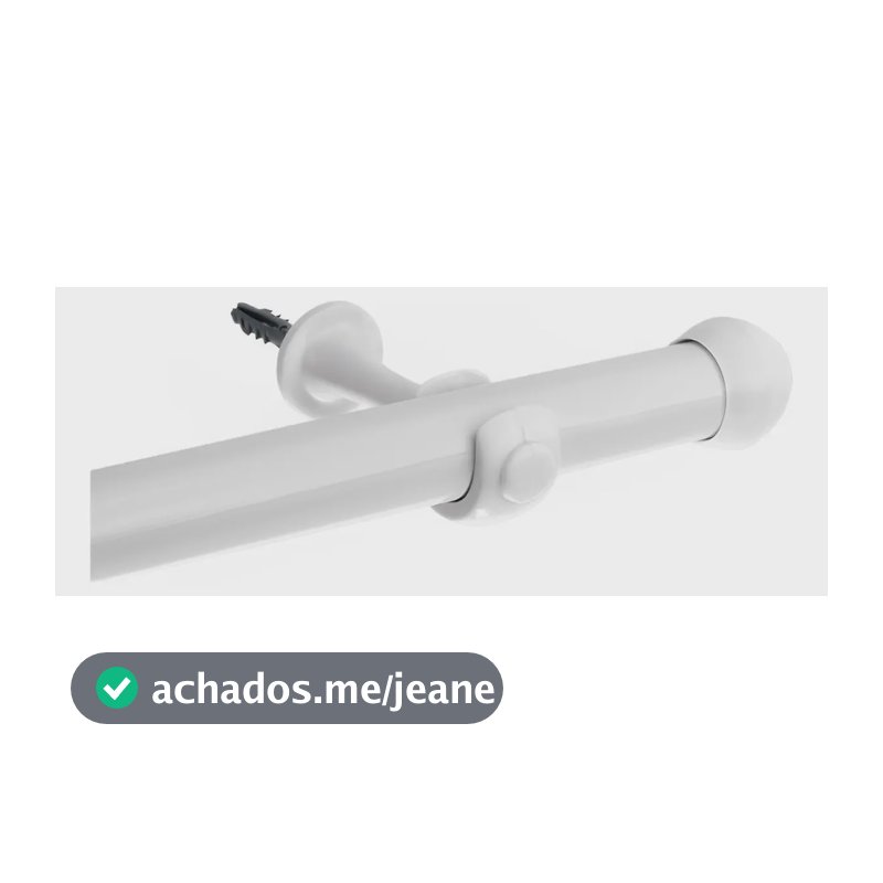 Kit Varão 2,50 Metros Simples 28mm Mais Grosso Cores Varias Cor Branco