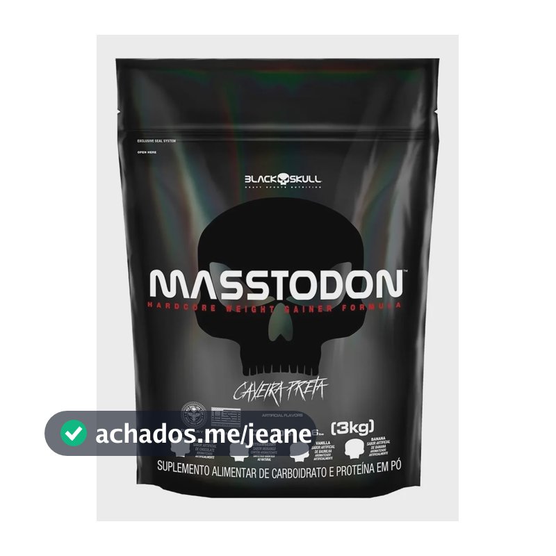 Hipercalórico Masstodon 3kg Black Skull Sabor Baunilha
