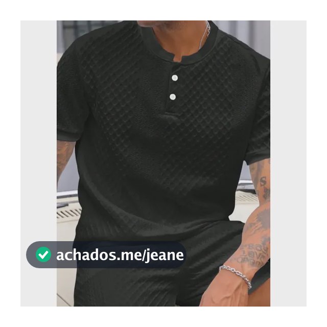 Camisa Polo Masculina Em Malha Texturizada Manga Curta Preto Plain Xxl