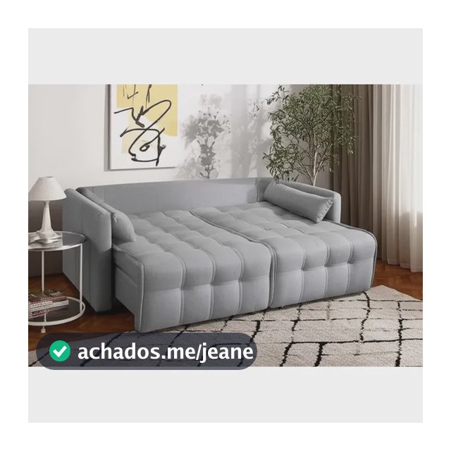 Sofá Cama Retrátil Linho Com Rinheira Bom Pastor Innova Cor Linho Cinza