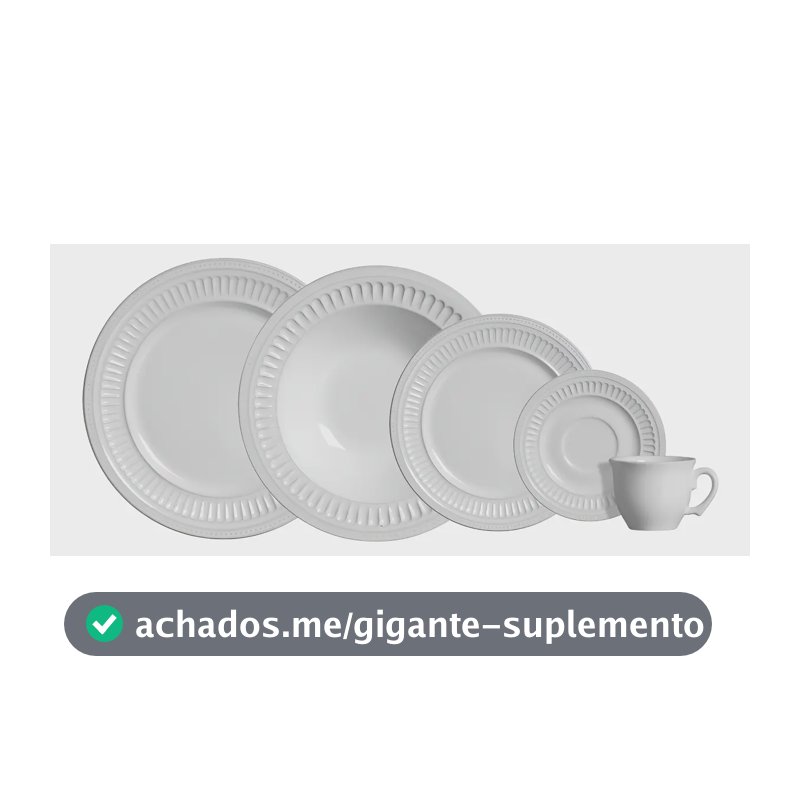 Aparelho de Jantar 20 peças Branco Poppy de Cerâmica - Scalla Cerâmica