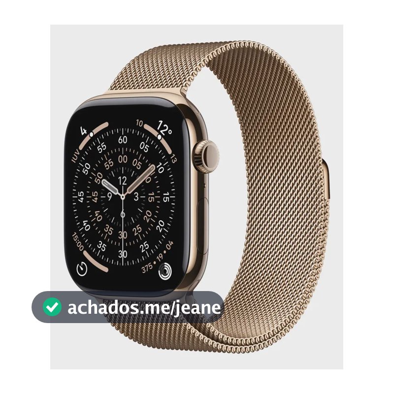 Apple Watch Series 11 GPS + Cellular - Caixa dourada de titânio – 46 mm - Pulseira dourada estilo milanês – P/M - Distribuidor Autorizado