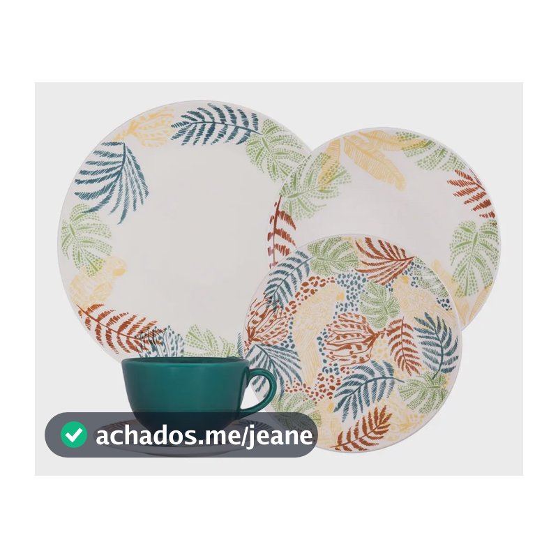 Aparelho De Jantar 20 Peças Oxfordunni Caminho Da Selva Multicor
