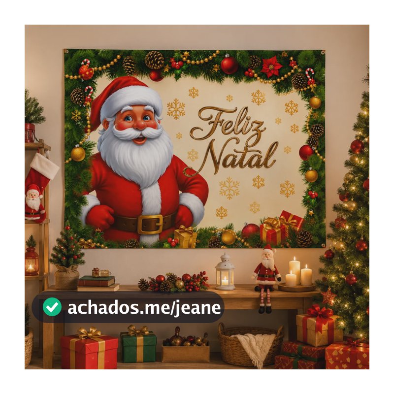 Painel Tnt Decorativo Feliz Natal Papai Noel 1,40x1,03m  Colorido