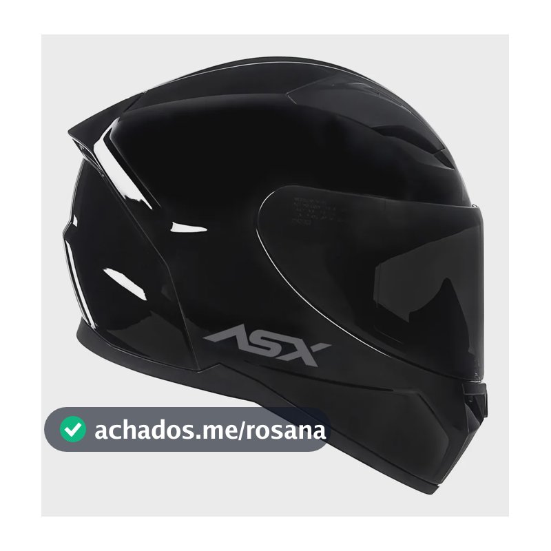 Capacete Asx City Solid Preto Brilhante + Viseira Fumê Tamanho Do Capacete 58