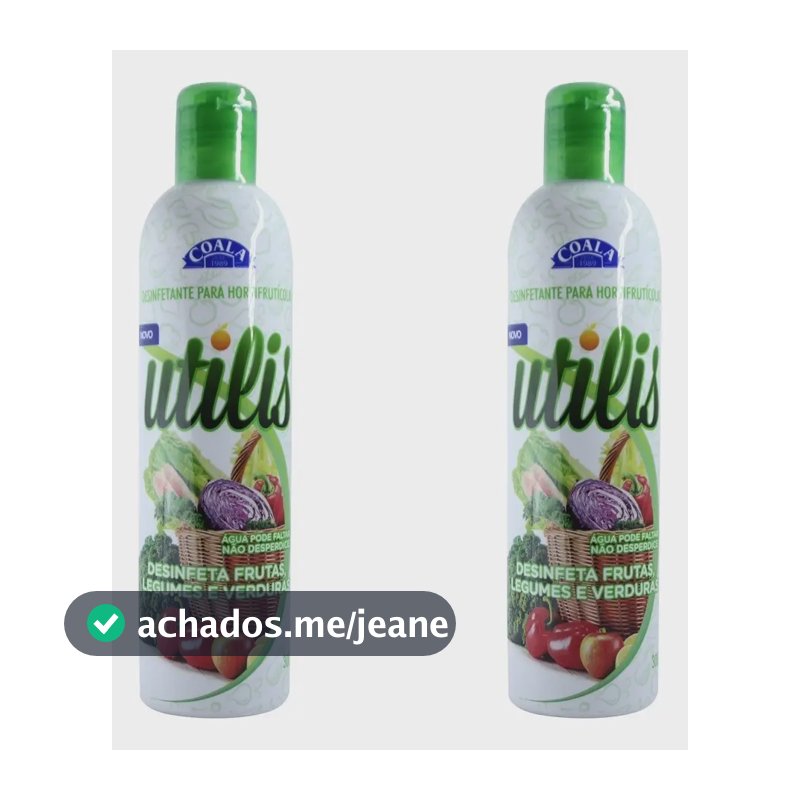 Kit 2 Coala Utilis Desinfetante Fruta Verduras Legumes 300ml