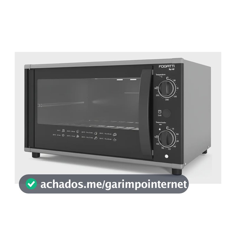 Forno De Banca Elétrico Top48 Fogatti 48 Litros Black 220v 220v Preto