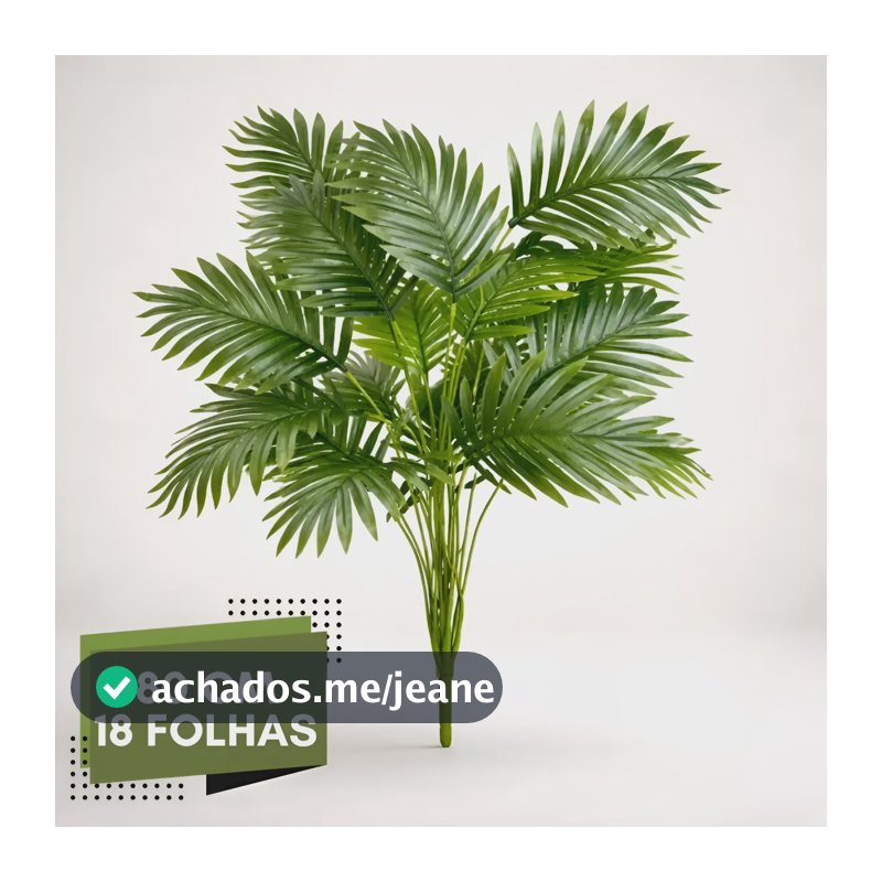 Planta Artificial Grande 18 Folhas 80 Cm - Arranjo Realista  Palmeira 80 Cm / 18 Folhas