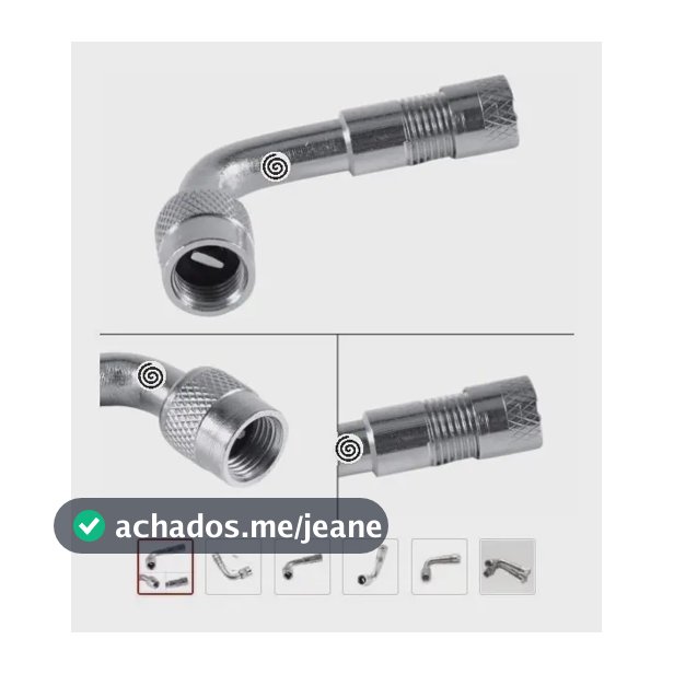 Extensor Válvula Bico Pneu 90 Graus Bike Moto Adaptador Cinza