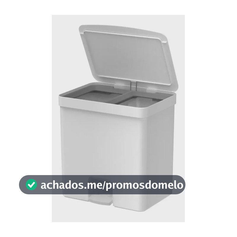 Lixeira Dupla Pedal 20l Banheiro Cozinha Reciclagem Ou Cor Branco